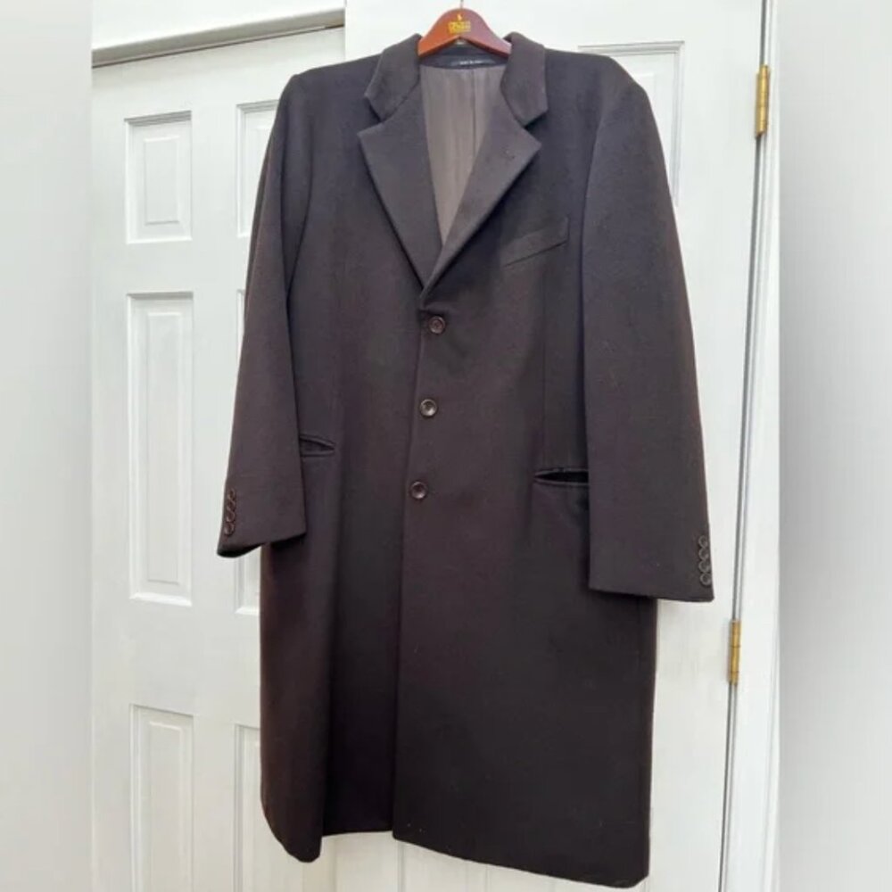 Armani Collezioni Men’s Dark Brown Wool and Angora Coat - size 48R
